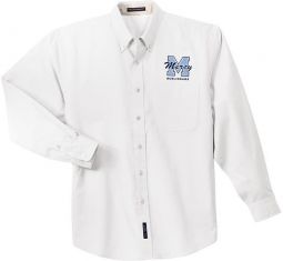 Mens L/S Dress Shirt, White/Light Stone
